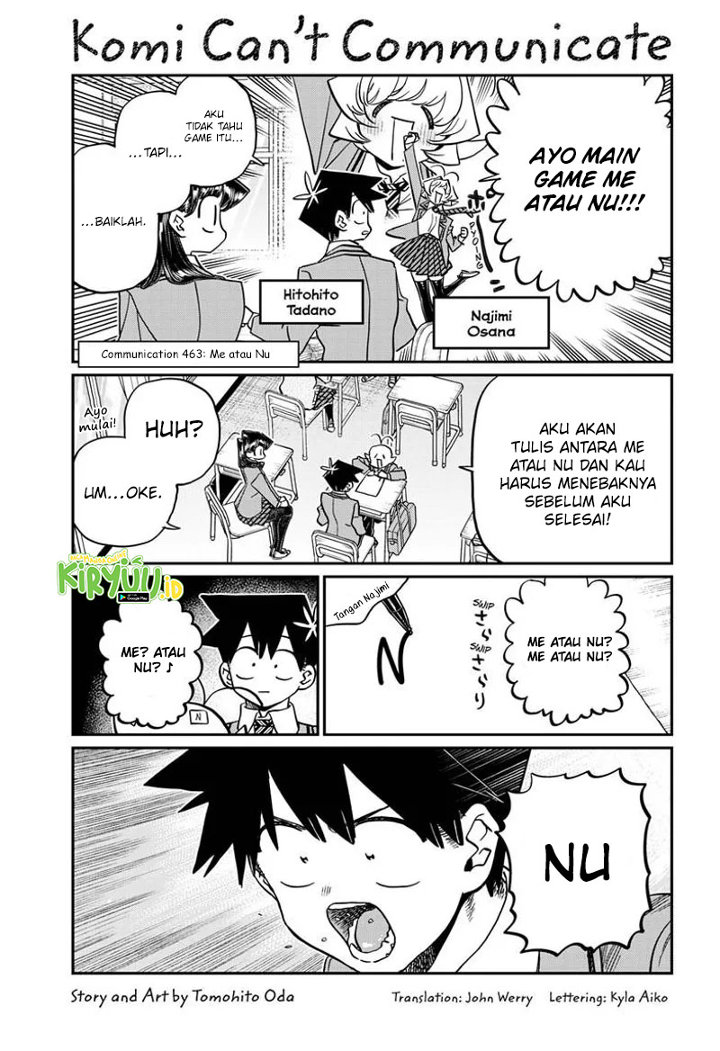 Komi-san wa Komyushou Desu. Chapter 463