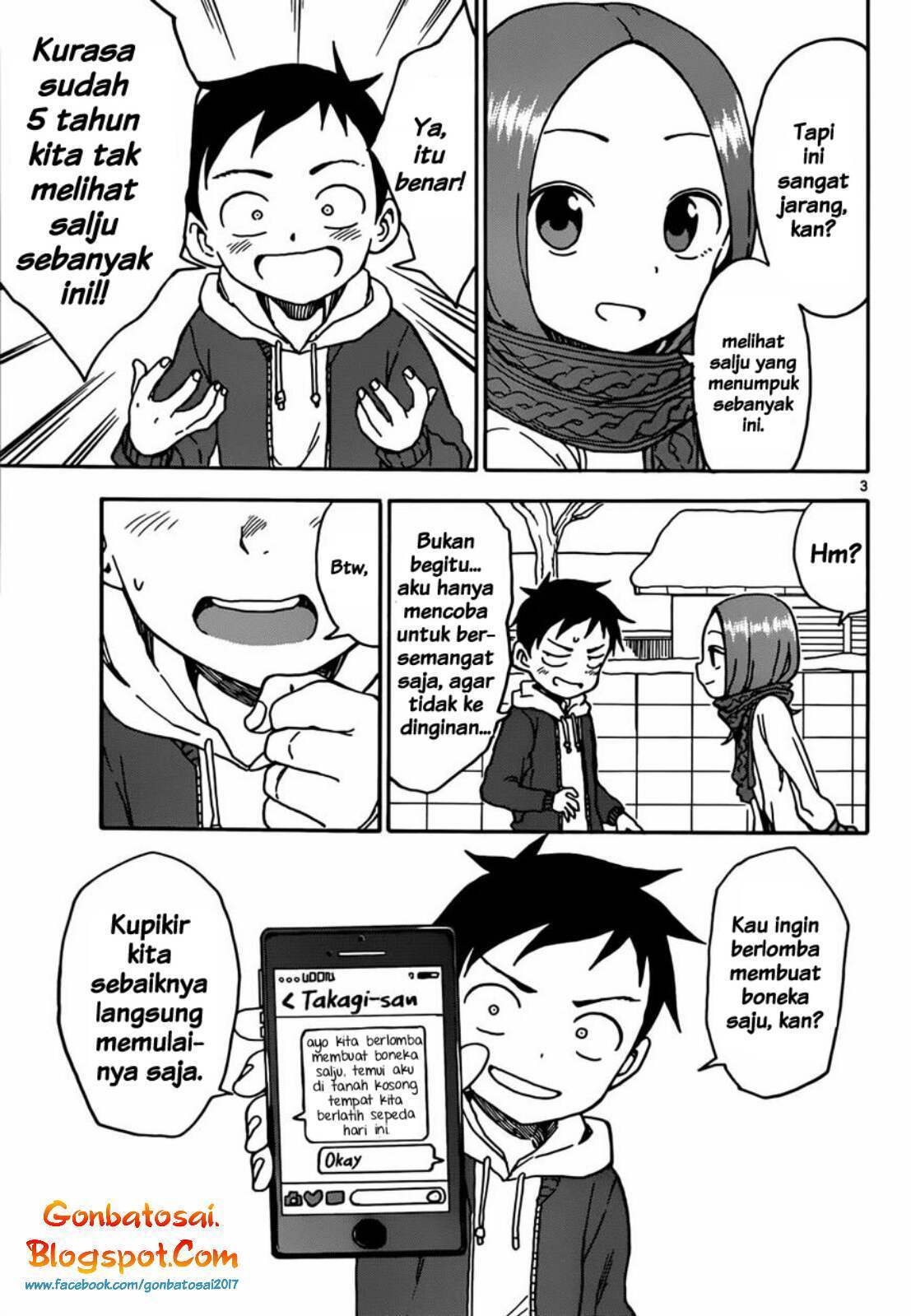 Karakai Jouzu no Takagi-san Chapter 62