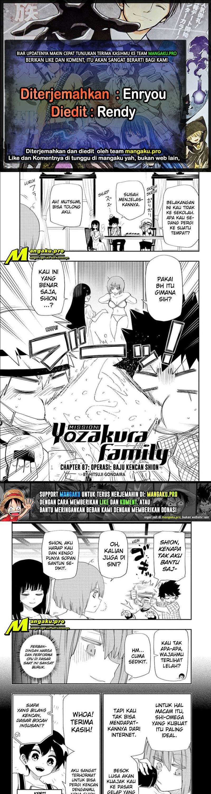 Mission: Yozakura Family Chapter 87