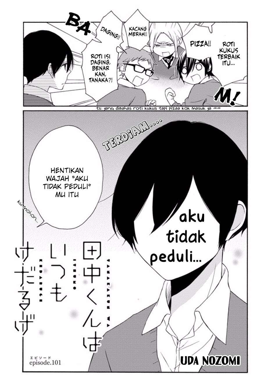 Tanaka-kun wa Itsumo Kedaruge Chapter 101