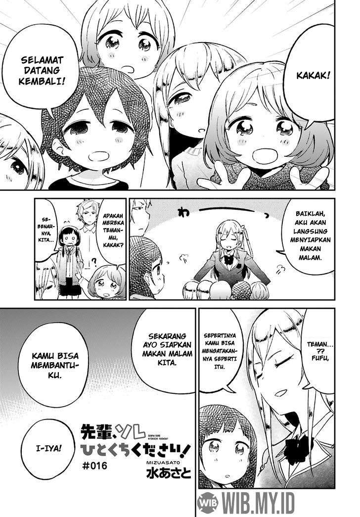 Senpai, Sore Hitokuchi Kudasai! Chapter 16